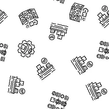 Logistics manager warehouse seamless pattern vector Stock Illustration