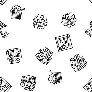 Logistics manager warehouse seamless pattern vector Stock Illustration