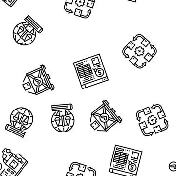 Logistics manager warehouse seamless pattern vector Stock Illustration