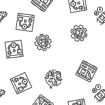 Logistics manager warehouse seamless pattern vector Stock Illustration