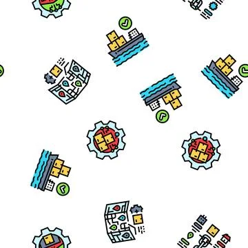 Logistics manager warehouse seamless pattern vector Stock Illustration