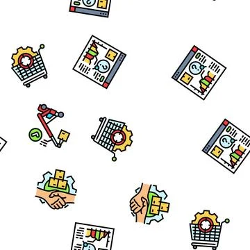 Logistics manager warehouse seamless pattern vector Illustrazione stock