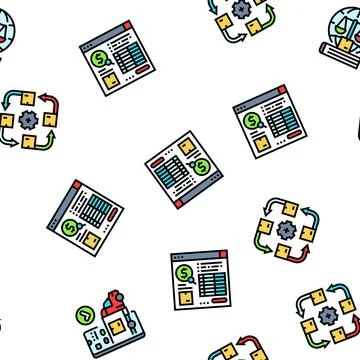 Logistics manager warehouse seamless pattern vector Illustrazione stock