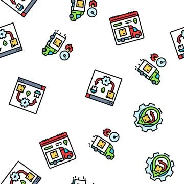 Logistics manager warehouse seamless pattern vector Stock Illustration