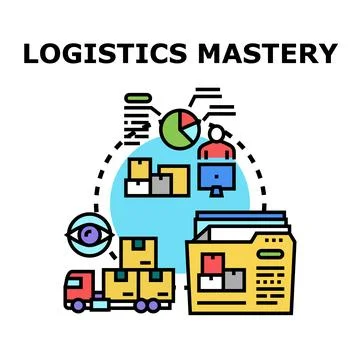 Logistics mastery concept for efficient supply chain management Illustrazione stock