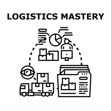 Logistics mastery concept for efficient supply chain management Stock Illustration