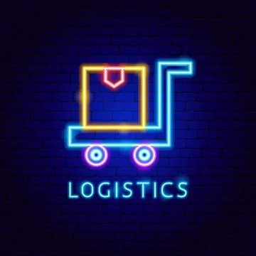 Logistics Neon Label 스톡 일러스트