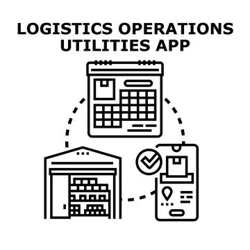 Logistics operations planning and delivery tracking app Stock Illustration