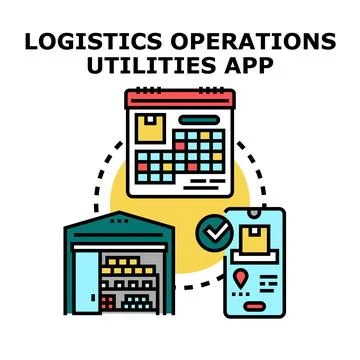 Logistics operations planning and delivery tracking app Stock Illustration