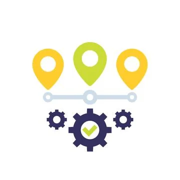 Logistics optimization icon, flat vector Illustrazione stock