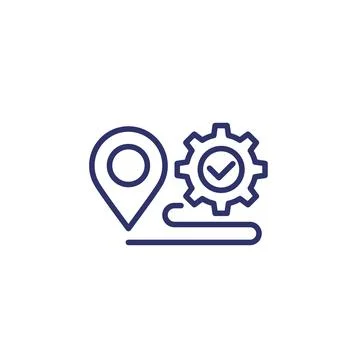 Logistics optimization icon, line vector Stockillustratie