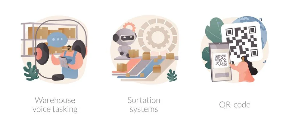 Logistics order processing abstract concept vector illustrations. Stock Illustration