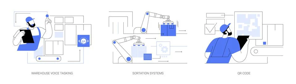 Logistics order processing abstract concept vector illustrations. Stock Illustration