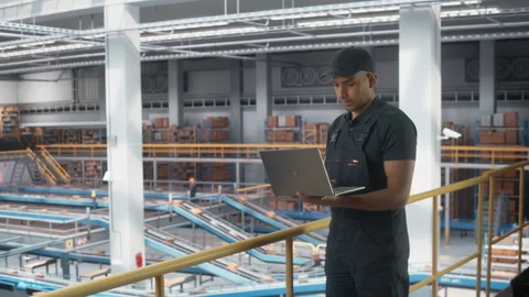 Logistics Packages Sorting Warehouse Worker Stock Footage 251706059