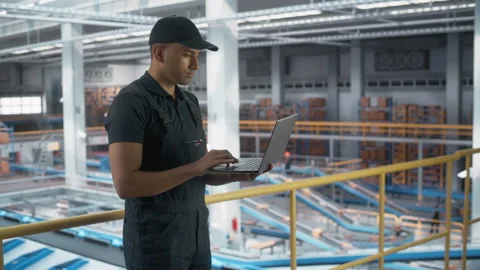 Logistics Packages Sorting Warehouse Worker Stock Footage 251706190