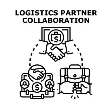 Logistics partner collaboration concept with agreement handshake Stock Illustration