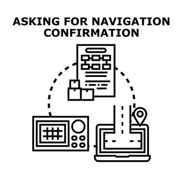 Logistics planning and navigation confirmation concept Stock Illustration