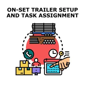 Logistics planning and task assignment for delivery service Stock Illustration