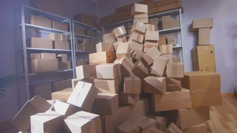 Logistics problem, a lot of boxes in stock nobody Stock-Footage 271039032