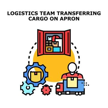 Logistics process for cargo delivery and distribution Stock Illustration