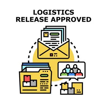 Logistics release approved concept for supply chain management Illustrazione stock