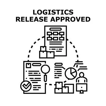 Logistics release approved concept vector illustration Stock Illustration