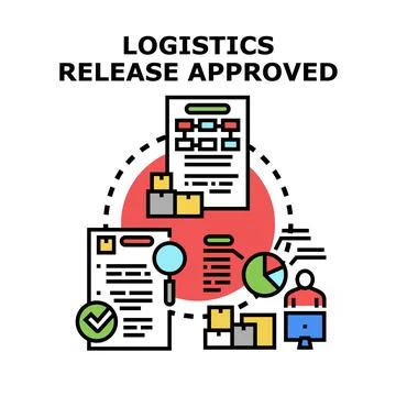 Logistics release approved concept vector illustration Stock Illustration