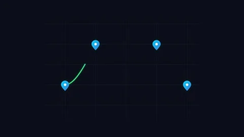 Logistics Route Optimization Algorithm with Delivery Truck and GPS Pins on Ma Видео 346130368