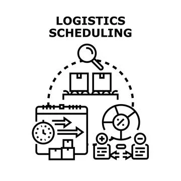 Logistics scheduling concept for smart supply chain management Stock Illustration