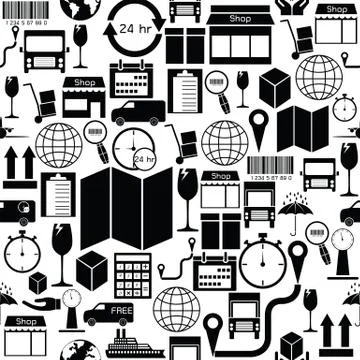 Logistics seamless pattern background icon. Illustrazione stock