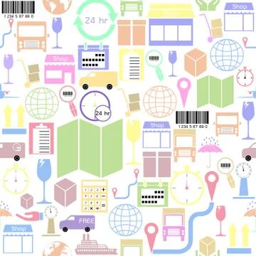 Logistics seamless pattern background icon. Stock Illustration