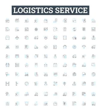 Logistics service vector line icons set. Logistics, Service, Delivery, Shipping Stockillustratie