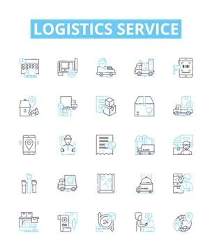 Logistics service vector line icons set. Logistics, Service, Delivery, Shipping Stockillustratie