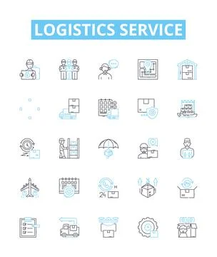 Logistics service vector line icons set. Logistics, Service, Delivery, Shipping Stockillustratie