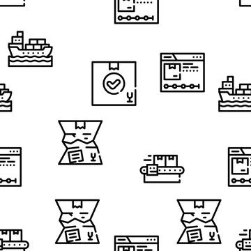 Logistics Service Vector Seamless Pattern Stock Illustration