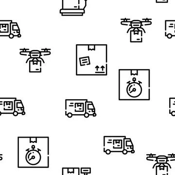Logistics Service Vector Seamless Pattern イラスト素材