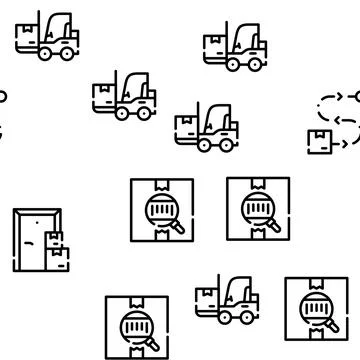 Logistics Service Vector Seamless Pattern Stock Illustration