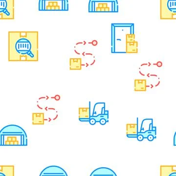 Logistics Service Vector Seamless Pattern Illustrazione stock