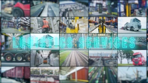 Logistics services, cargo transportation multiscreen infographics. Logistics and 動画素材 275894415