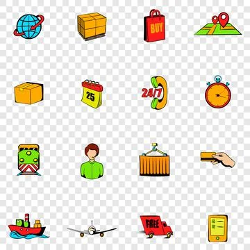Logistics set icons Illustrazione stock