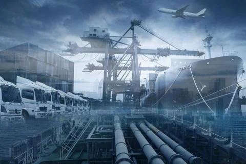 Logistics shipping background Stock Photos