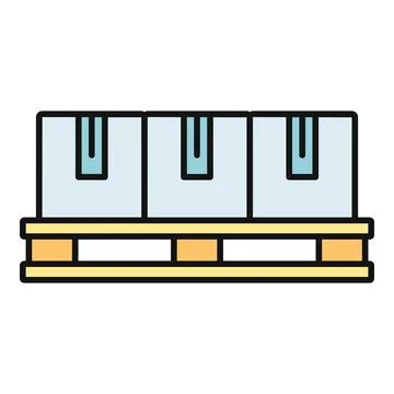 Logistics shipping delivery concept with boxes on pallet Stock Illustration