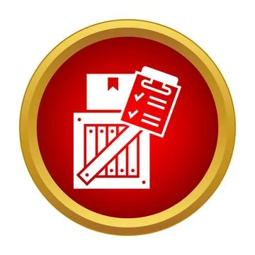 Logistics shipping inventory checklist with cargo boxes icon Stock Illustration