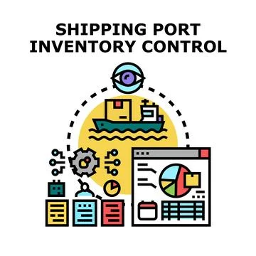 Logistics shipping port inventory control concept Illustrazione stock