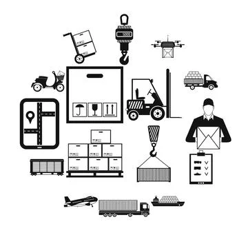 Logistics simple icons Stockillustratie