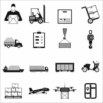 Logistics simple icons イラスト素材