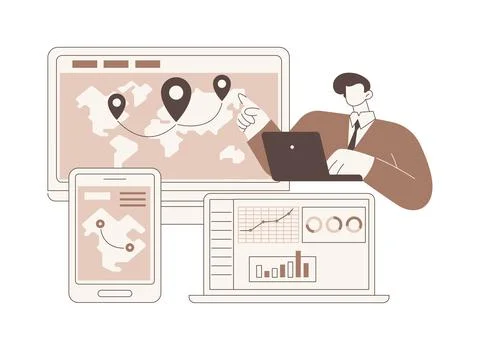 Logistics software isolated cartoon vector illustrations. Ilustración de archivo