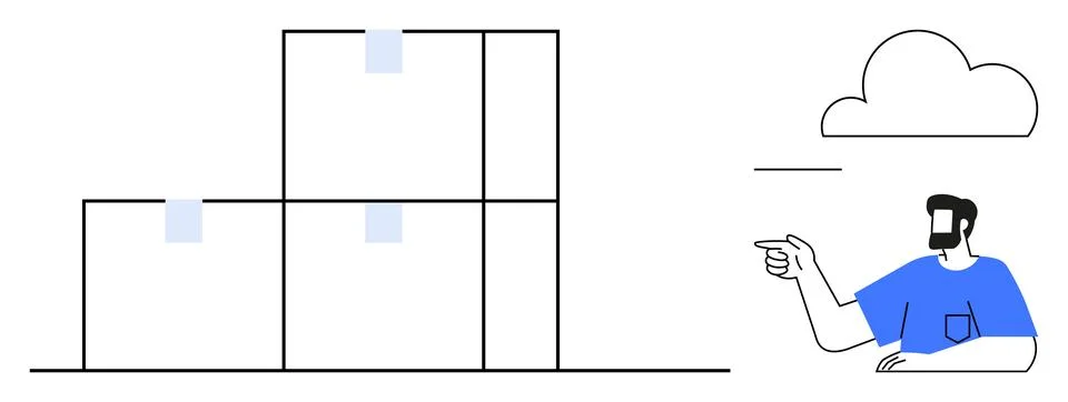 Logistics, storage systems, cloud computing, inventory management, supply cha イラスト素材