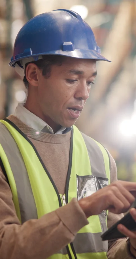 Logistics, tablet and counting with man in warehouse for inspection checklist Stock Footage 340961486