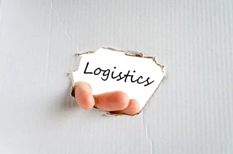 Logistics text concept Stock Photos